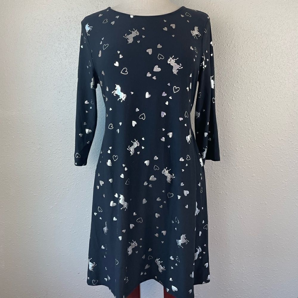 Justice Unicorns and Hearts Midi Dress SiE 20 EUC